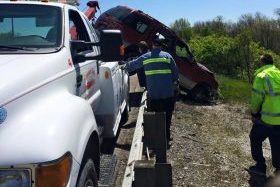 recovering a SUV from the ditch
